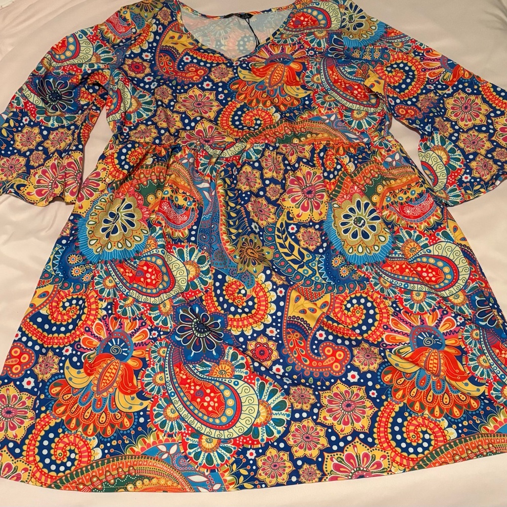 Colorful Paisley Print Women's Dress